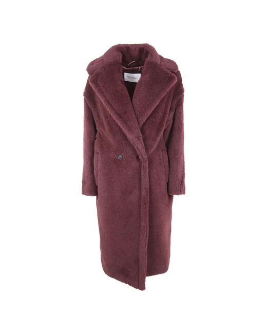 Max Mara Jassen ,Rood ,Wol Tedgirl Classic Coat in het Purple