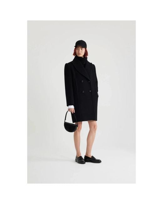 Patou Black Double-Breasted Coats