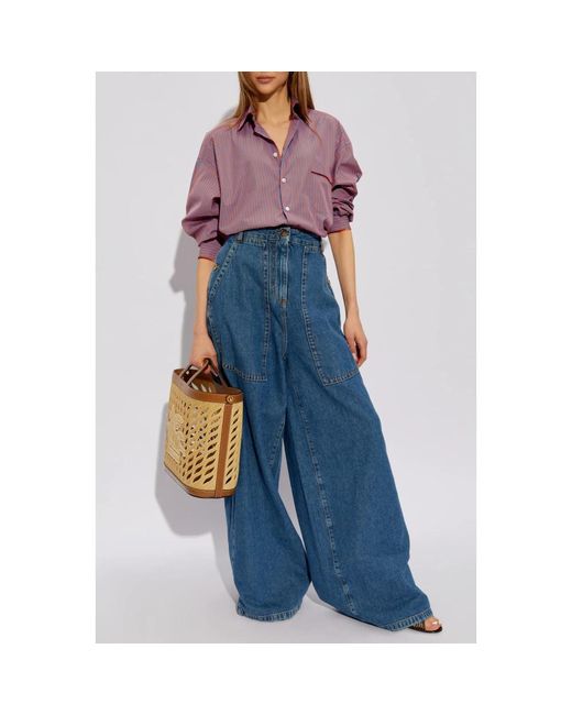Etro Blue Wide Jeans