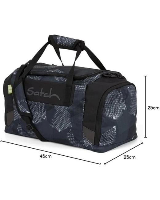 Satch Sportliche Gym Duffle Tasche Infre Grau in Black für Herren