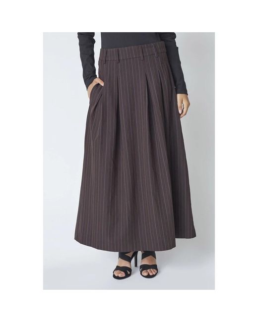 co'couture Rokken ,Bruin ,Pinstripe Plooirok in het Black
