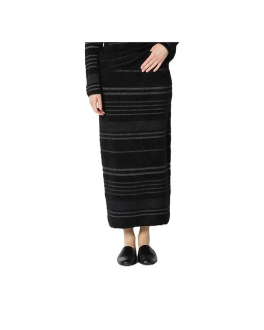 SMINFINITY Gestreepte Maxi Rok in het Black