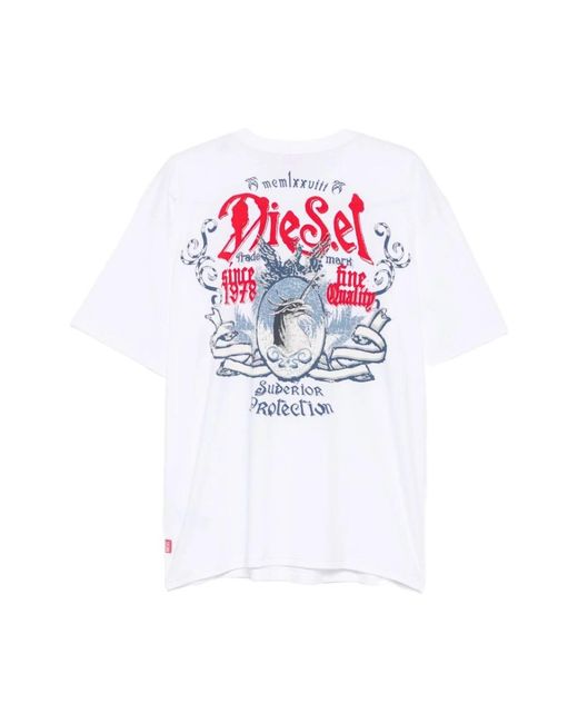 DIESEL White T-Shirts for men