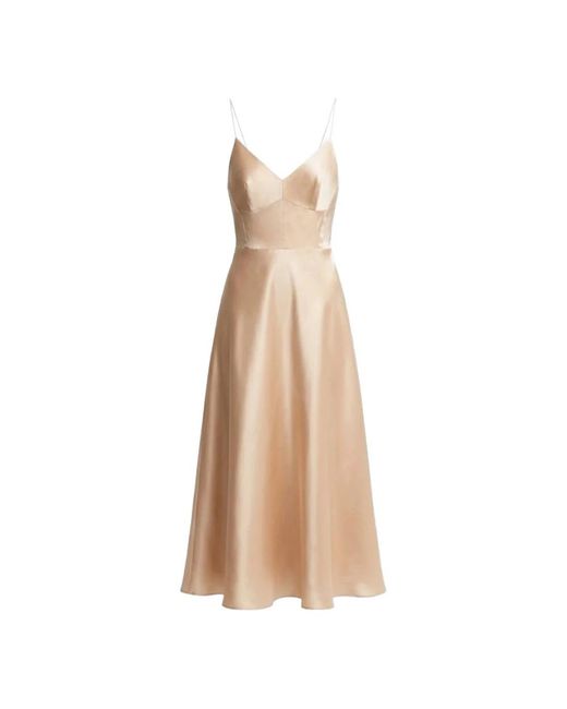 Alberta Ferretti Natural Midi Dresses