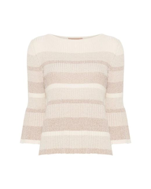 Twinset Natural Round-Neck Knitwear
