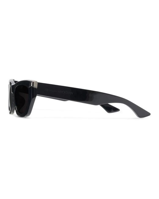 Alexander McQueen Brown Schwarze geometrische sonnenbrille mit rauchigen gläsern