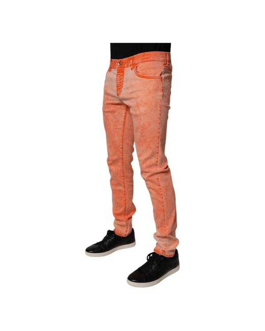 Dolce & Gabbana Orange Skinny Fit Jeans for men