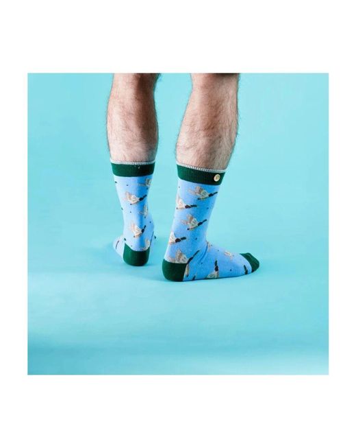 Cabaïa Blue Blau Gemusterte Socken