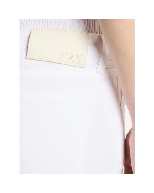 Fay Jeans ,Wit ,Cropped Jeans in het White