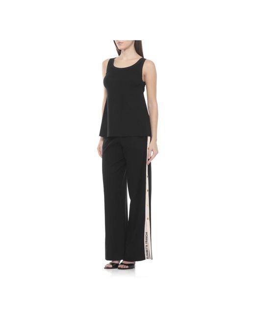 Elisabetta Franchi Black Wide Trousers