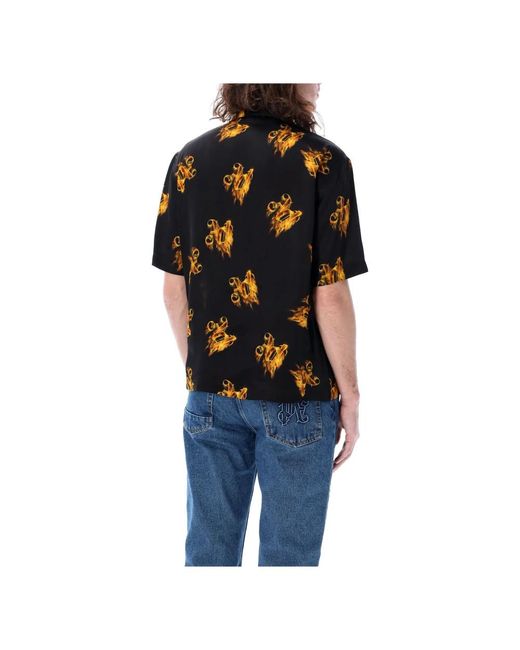 Palm Angels Black Short Sleeve Shirts for men