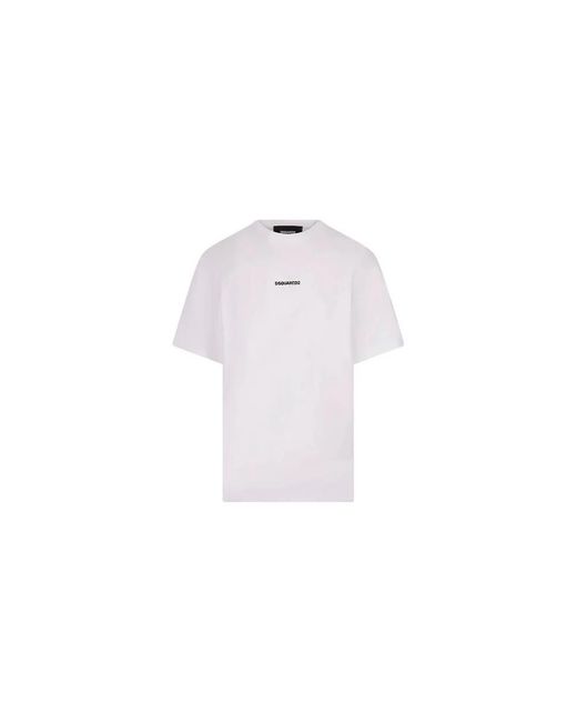 DSquared² Tops ,Wit ,Katoen Cotton Crew-Neck T-Shirt in het White voor heren