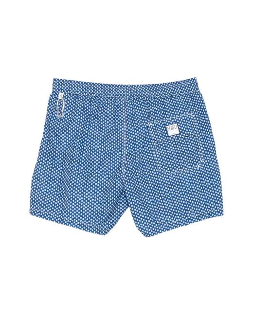 Fedeli Badmode ,Blauw ,Polyester Floral Zwemshort in het Blue voor heren