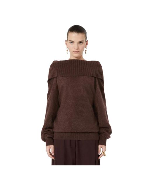 Sportmax Brown Langer Strickpullover