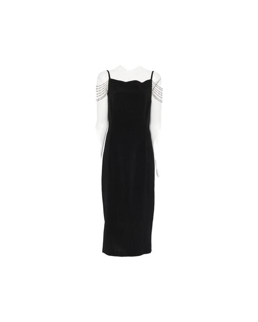 Pinko Black Bergamotto Dress With Jewel Details