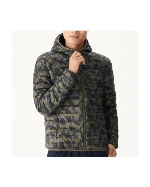 J.O.T.T Jassen ,Groen ,Leer Nico Hooded Puffer Jacket in het Black voor heren
