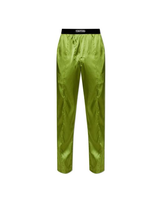Tom Ford Nachtkleding ,Groen ,Zijden Pyjamabroek in het Green voor heren
