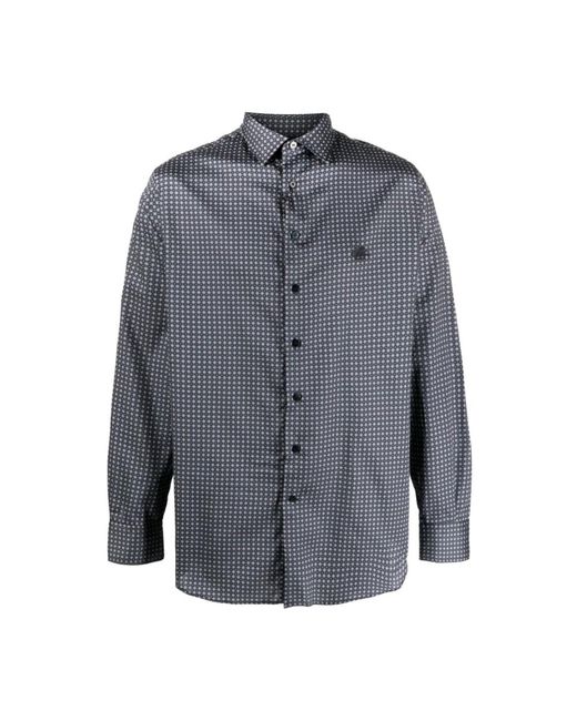 Camicia in cotone con stampa geometrica di Etro in Gray da Uomo