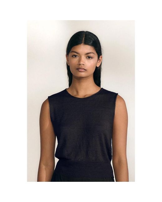 Cortana Blue Sleeveless Tops