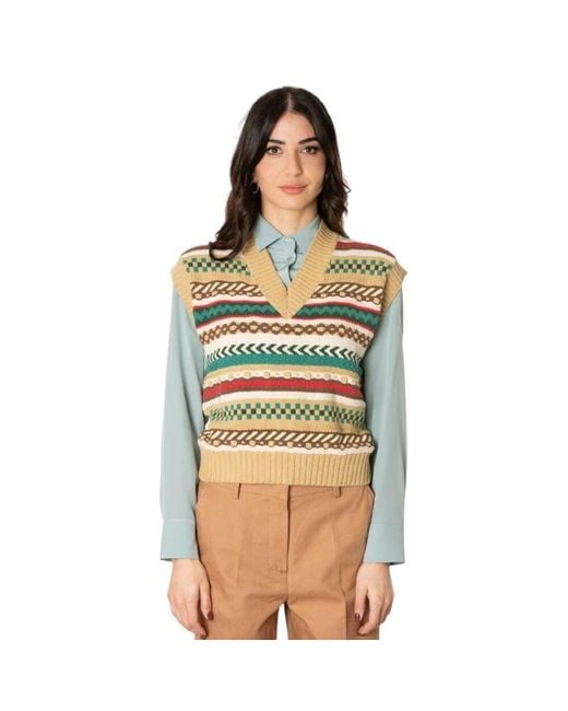 Weekend by Maxmara Multicolor V-Neck Knitwear