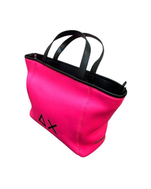 Sun 68 Pink Neopren Handtasche Fuchsia Mit Verstellbarem Riemen