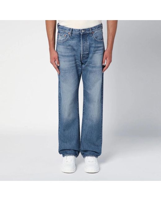 Valentino Blue Straight Fit Jeans for men