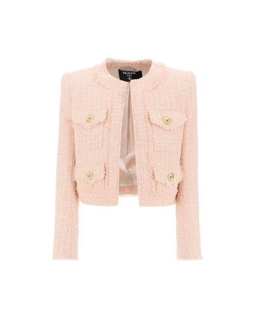 Balmain Pink Tweed Jackets