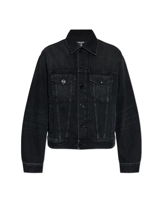 Denim Jackets Balmain de hombre de color Black