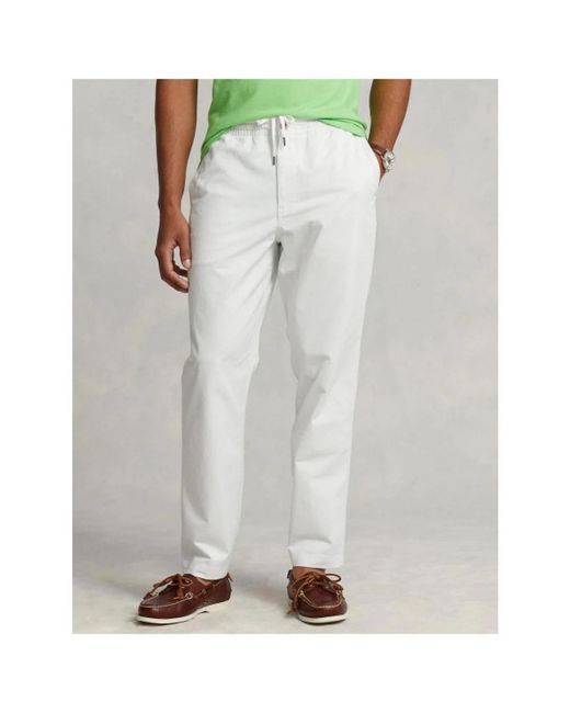 Polo Ralph Lauren White Slim-Fit Trousers for men