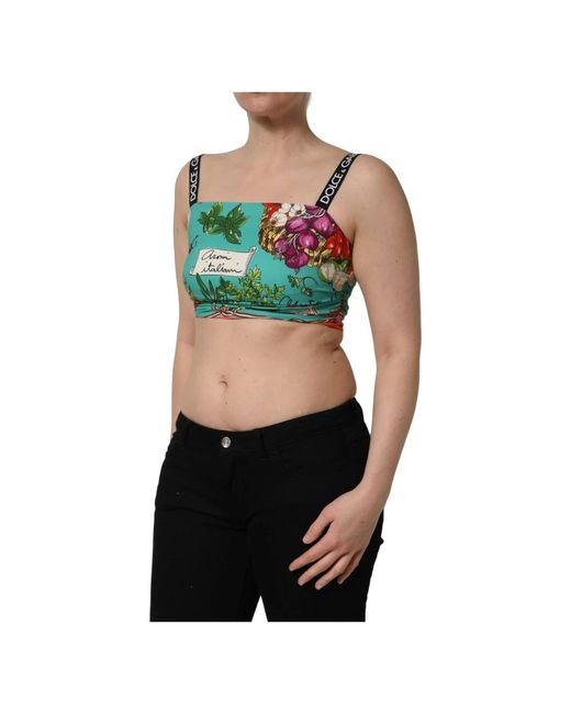 Dolce & Gabbana Green Sleeveless Tops