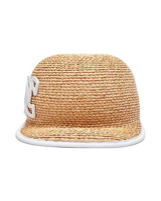 Coloniale raffia c-chain logo cappello di Casadei in Natural