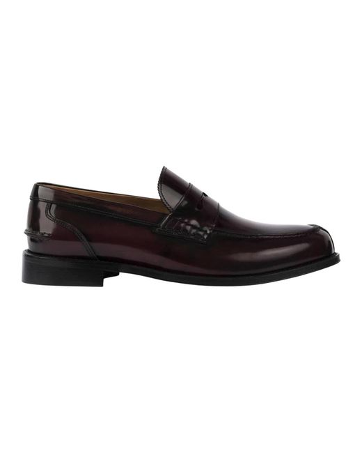 Exton Bordeaux Leder College Loafers in Black für Herren