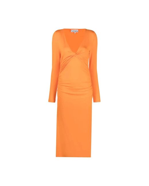 Ganni Orange Summer Dresses