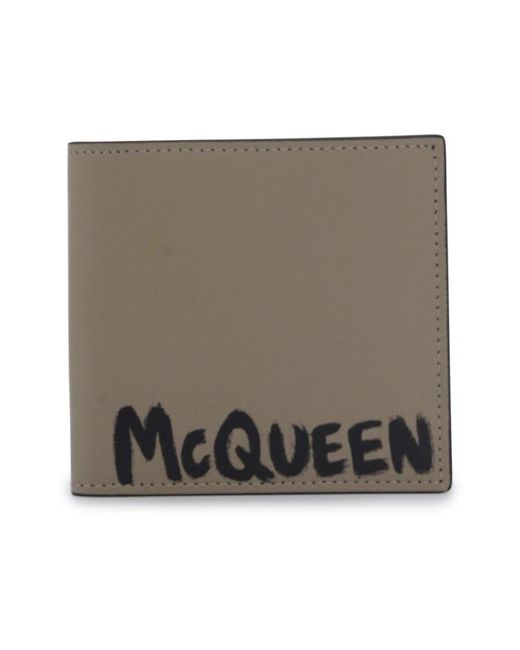 McQueen Accessoires ,Zachte Leren Portemonnee in het Brown voor heren