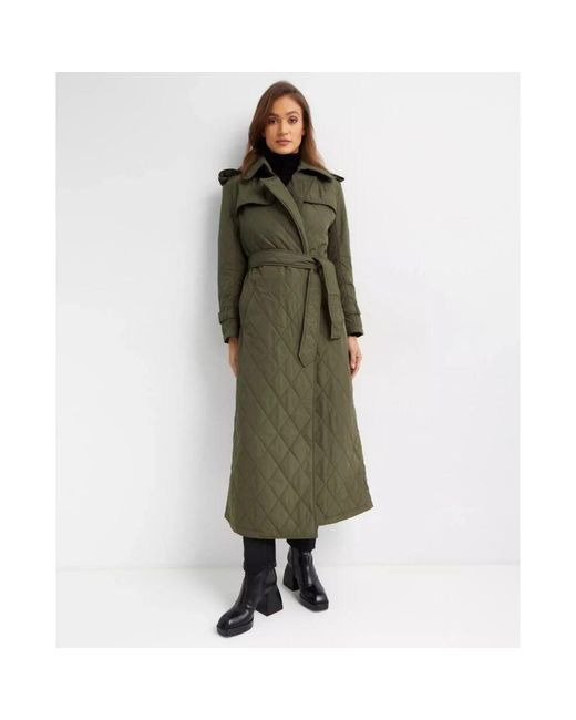 Norma Kamali Green Grüner steppmantel