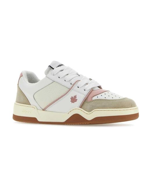 DSquared² White Multicolor Leder Spiker Sneakers