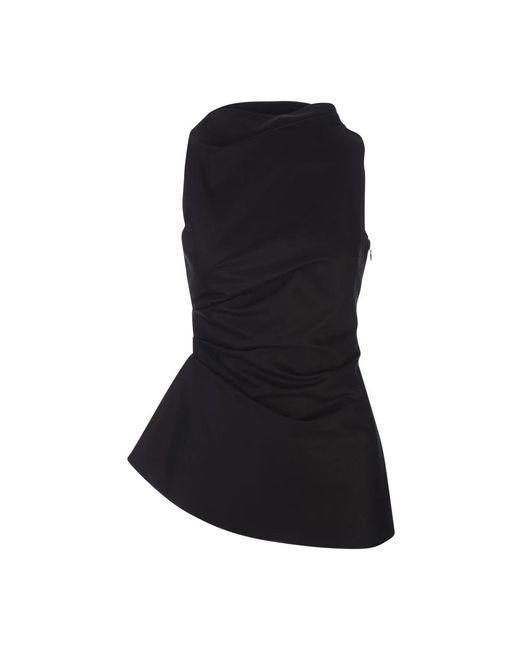 Alexander McQueen Black Sleeveless Tops