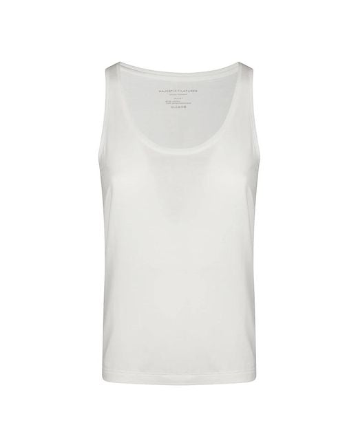 Sleeveless Tops Majestic Filatures de color White