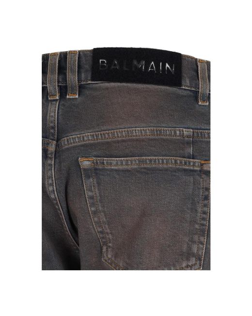 Jeans > slim-fit jeans Balmain pour homme en coloris Gray