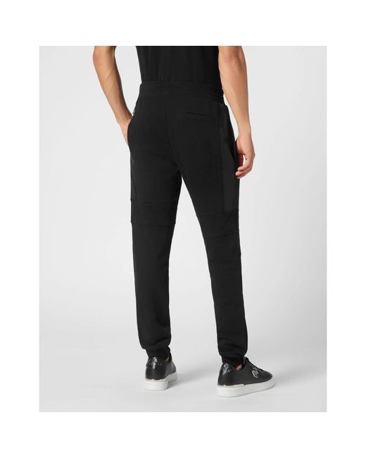 Philipp Plein Broeken ,Zwart ,Katoen Joggingbroek Iconic Plein in het Black voor heren