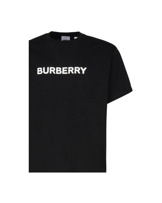 Burberry Schwarzes logo-print-baumwoll-t-shirt in Black für Herren