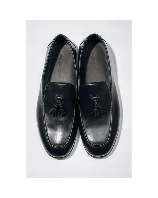 ESTRO Black Loafers for men