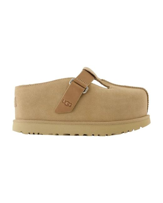 Ugg Schoenen ,Leer Goldenstar Hi Clog Mules in het Natural