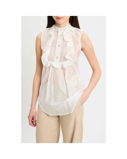 Dixie Mouwloze Top in het White