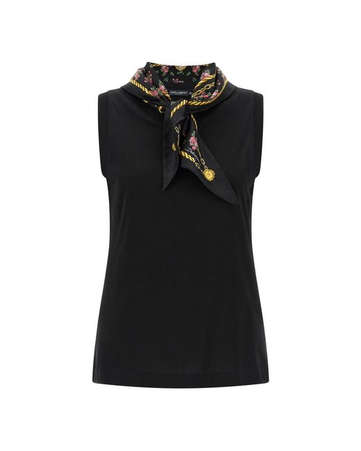 Dolce & Gabbana Black Sleeveless Tops