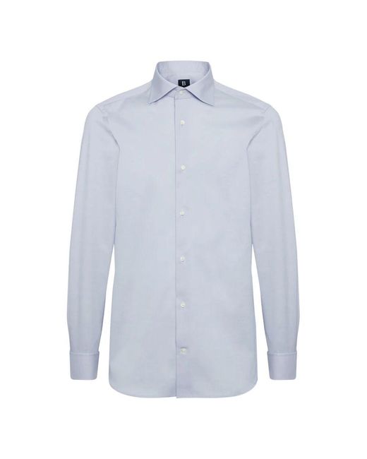 Boggi Stretch P.Point D.Cuff Windsor Kragen Hemd Slim F in Blue für Herren