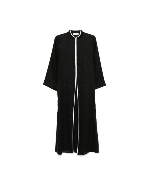 Tory Burch Black Linen Kaftan Dress