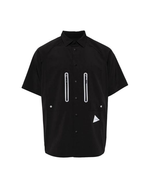 And Wander Black Short Sleeve Shirts for men