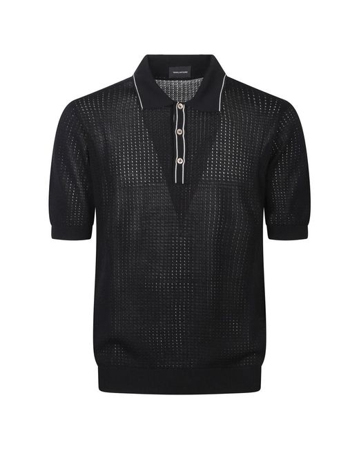 Tagliatore Black Round-Neck Knitwear for men