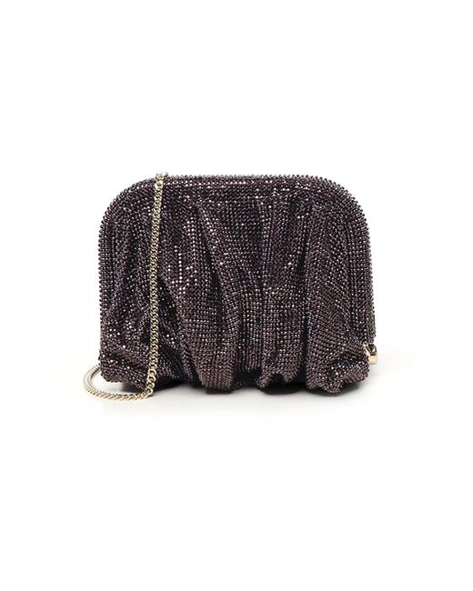 Benedetta Bruzziches Black Kristallbesetzte Mesh-Schultertasche